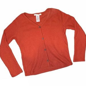 Cute Rusted Orange Long Sleeve Top